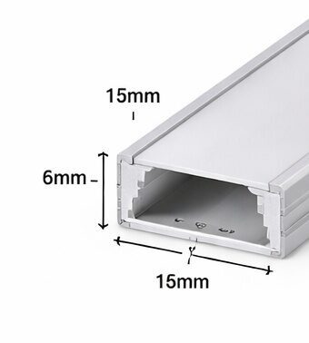 Alu profil 15*6 R510/2m sivi